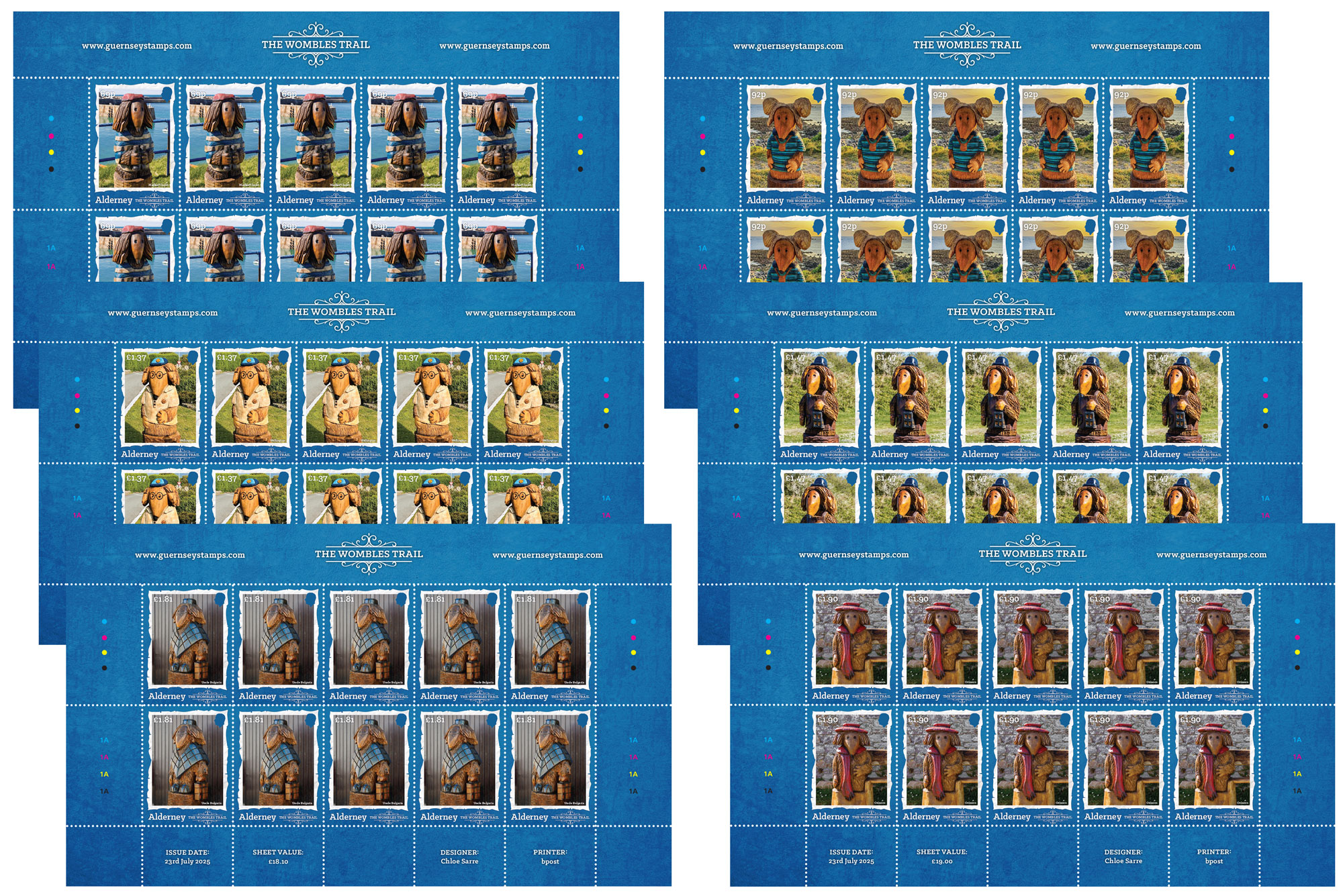 Sheets of 10